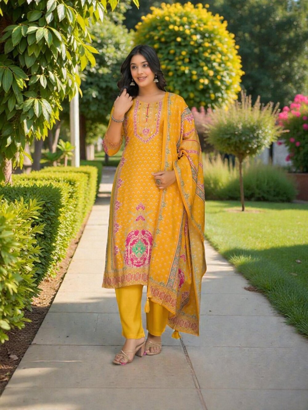 Pure Viscose Maslin Traditional Salwar Kameez, Cultural Wear for Women